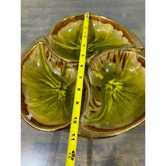 Vintage California USA Pottery Divided Tray Bowl MCM Retro - Picture 3 of 4